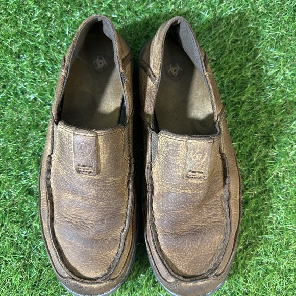 Ariat Slip-On Moc Toe Shoes Size 4 US Leather Brown Loafers Style‎ 10021606 - Picture 6 of 8